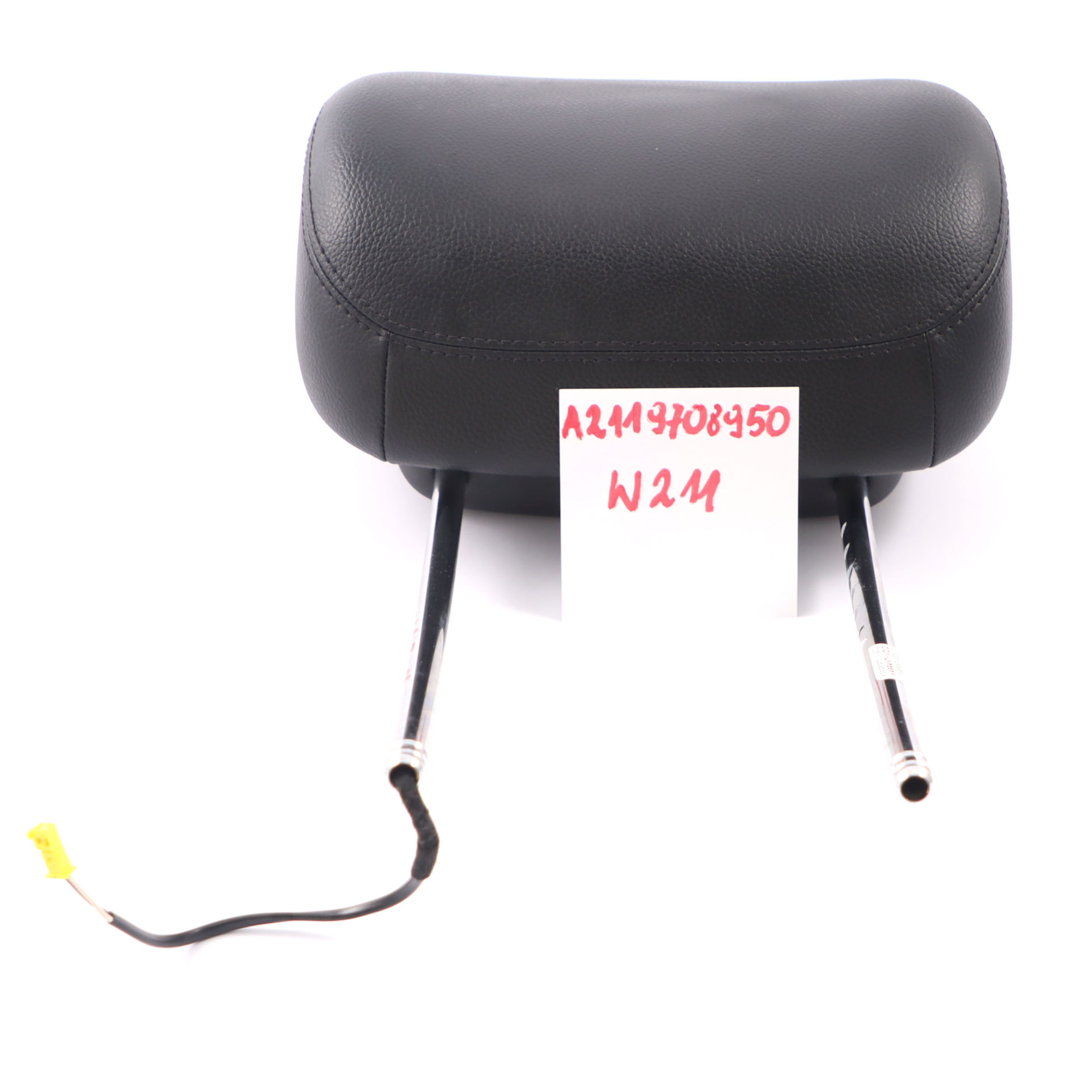 Mercedes W211 Seat Headrest Front Left Right N/O/S Black Leather Head Rest