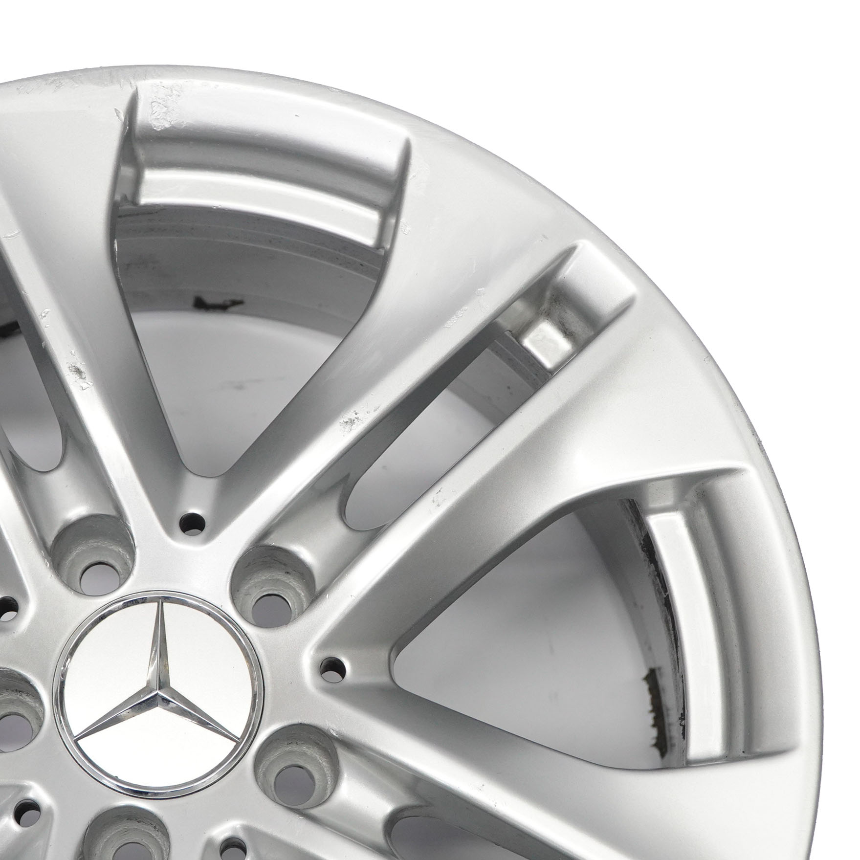 Mercedes W212 Silver Alloy Wheel Rim 5-Double Spoke 17" ET:48 8J A2124010902