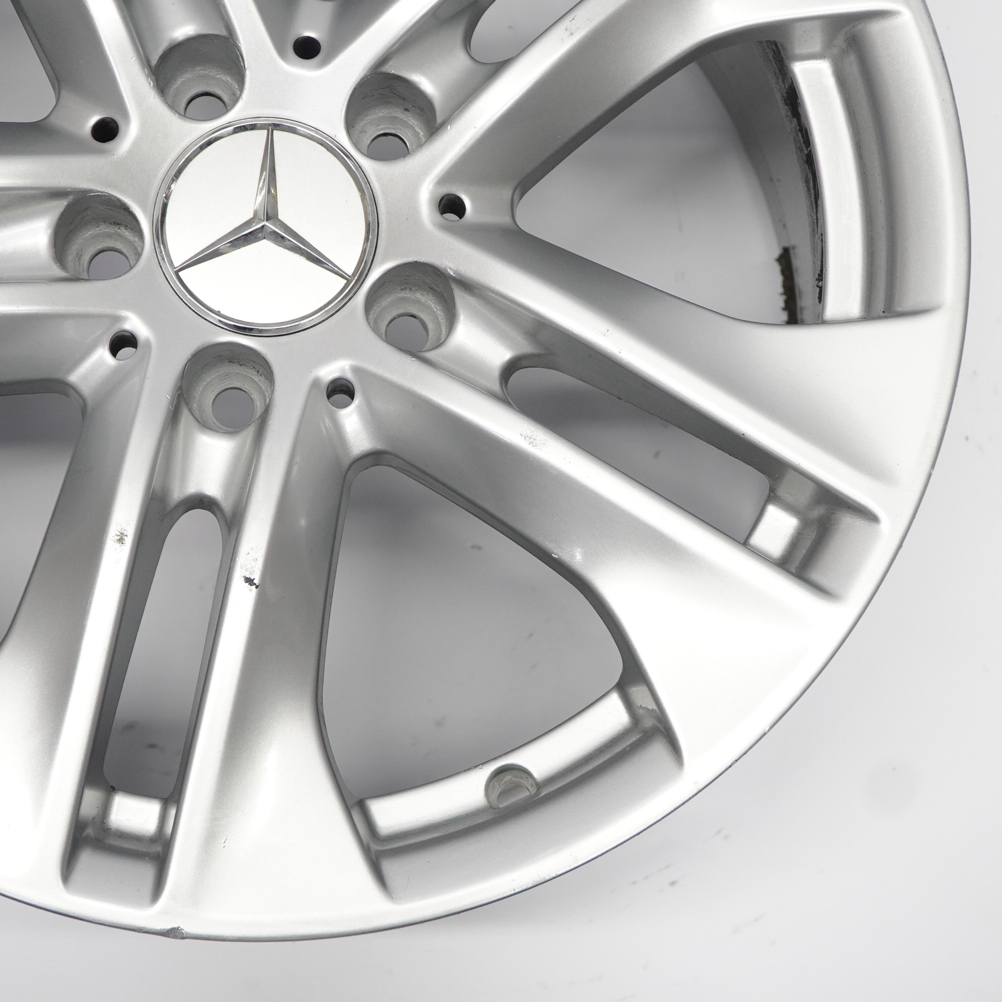 Mercedes W212 Silver Alloy Wheel Rim 5-Double Spoke 17" ET:48 8J A2124010902