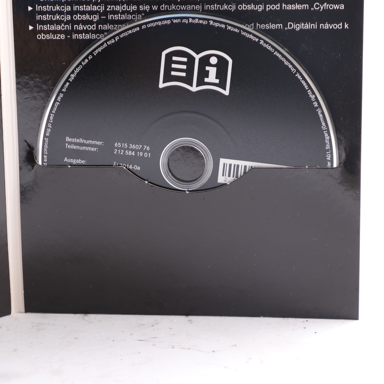 Mercedes W212 Owner's Manual Digital Instruction CD Disc A2125841901