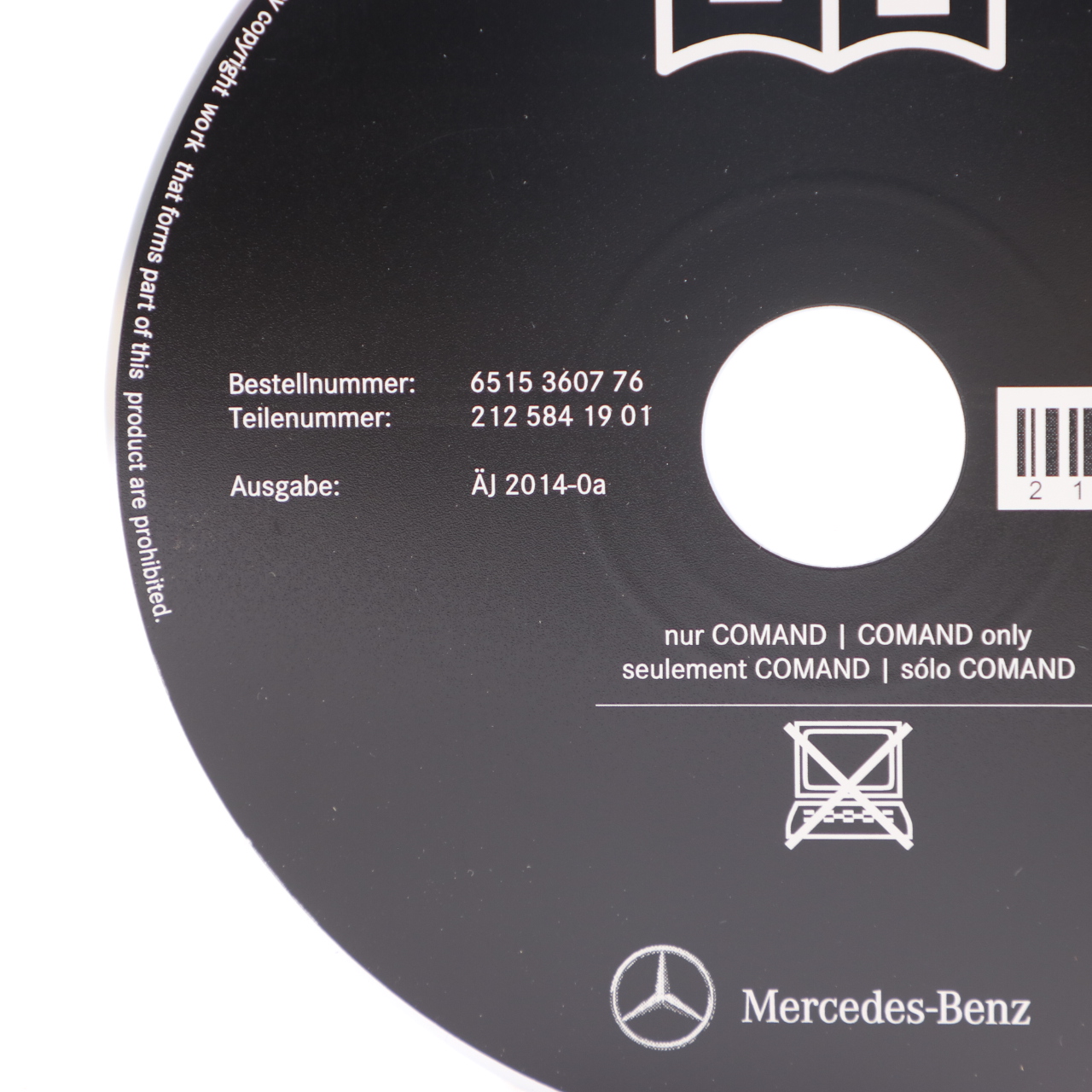 Mercedes W212 Owner's Manual Digital Instruction CD Disc A2125841901