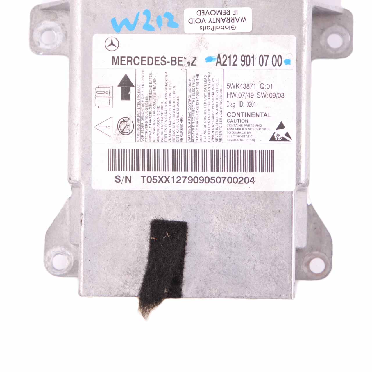 Mercedes W212 ECU Control Unit Sensor Module Airbag A2129010700