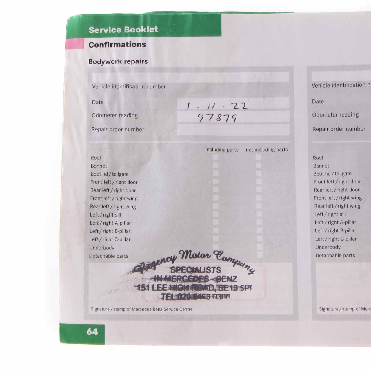 Mercedes W209 Service Booklet Service Book MobiloLife A2155842495