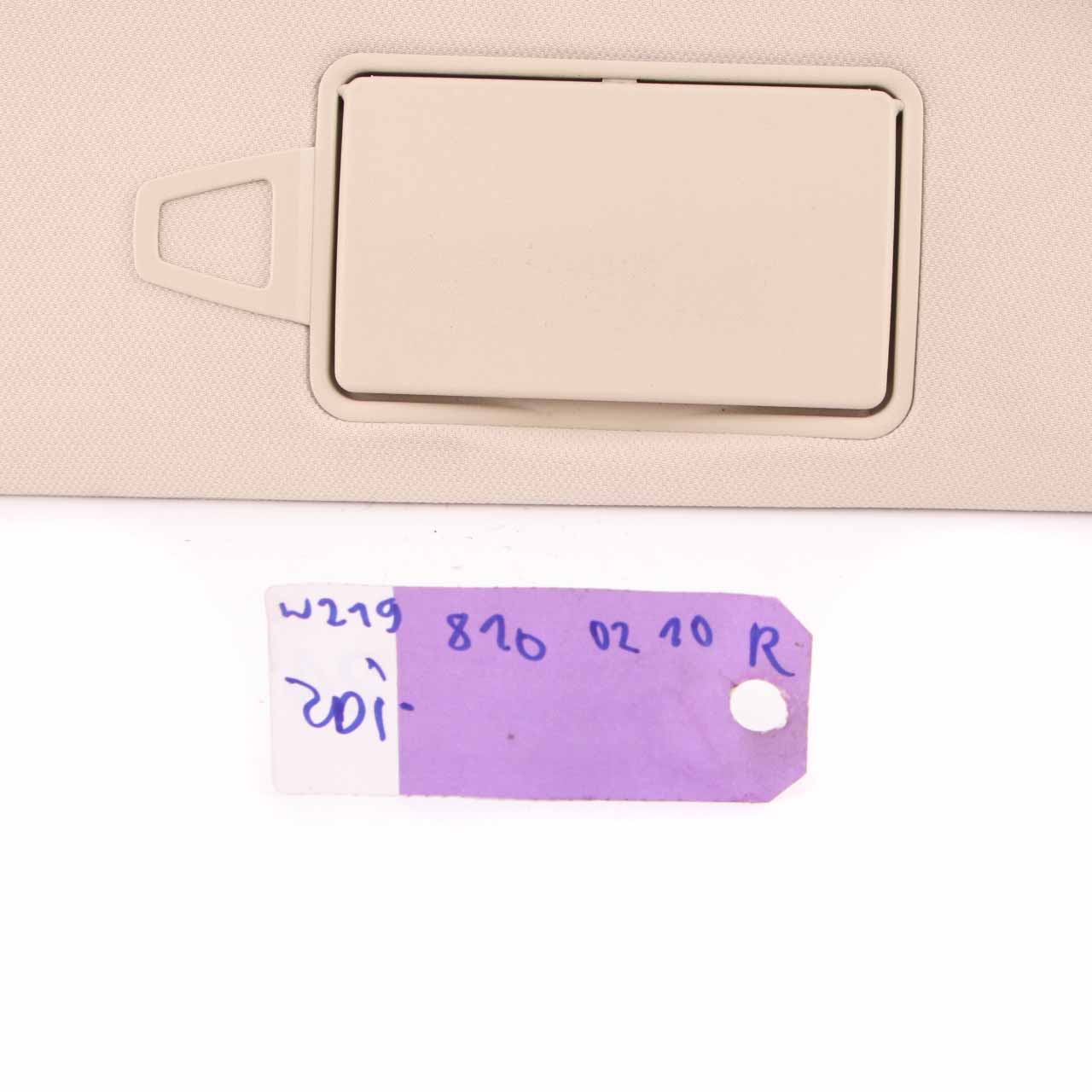 Mercedes CLS W219 Sun Visor Cover Right O/S Panel Sunvisor Beige A2198101010