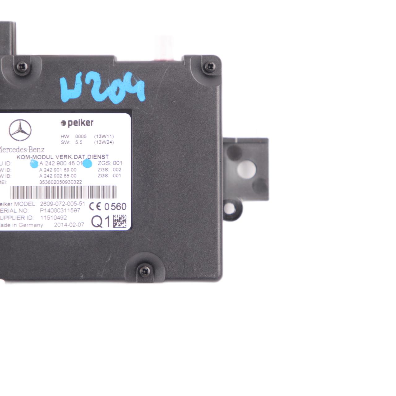 Mercedes W176 W204 W212 Telematics Communication Control Unit Module A2429004801