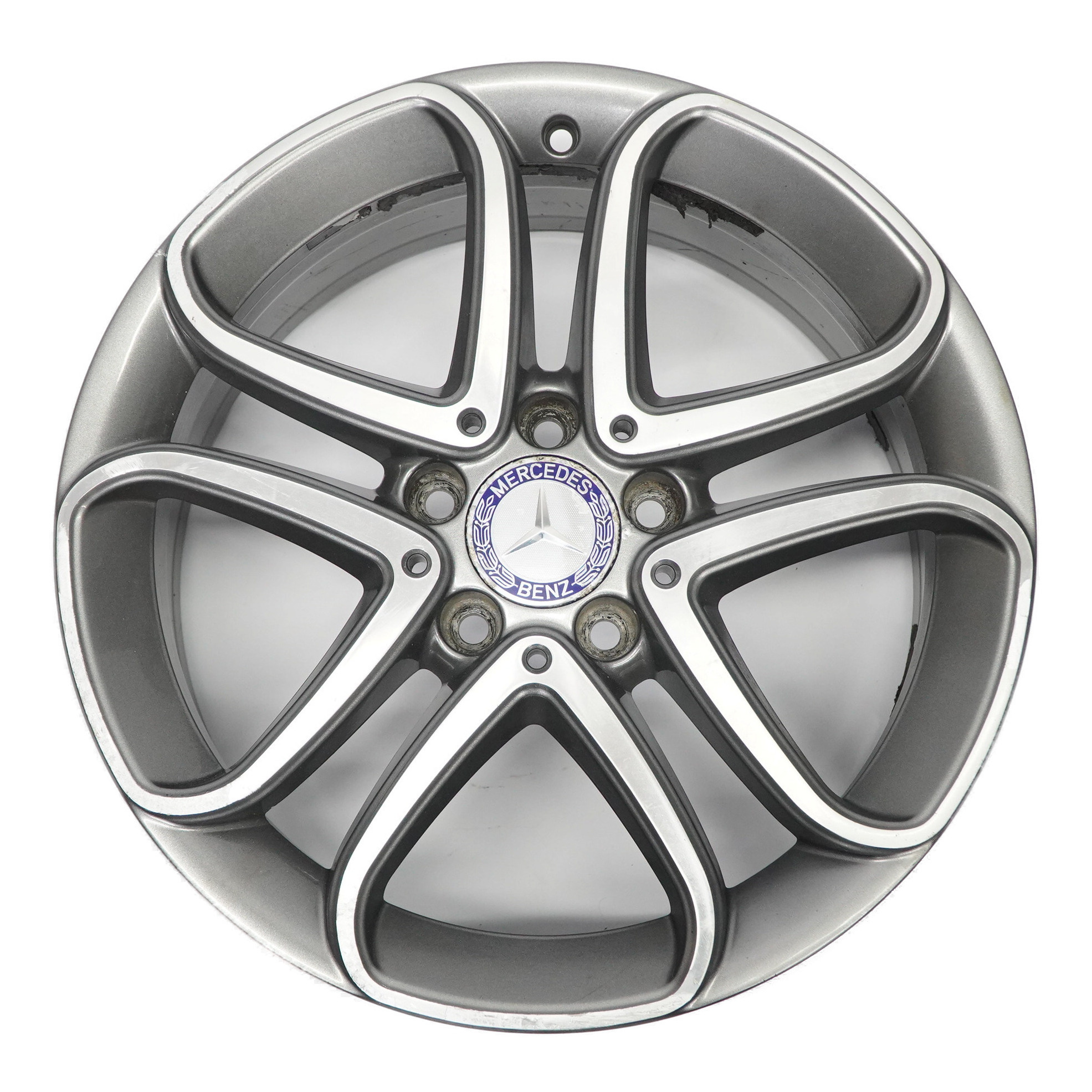 Mercedes W176 Wheel Alloy Rim 17" 5 Double Spoke ET:52.5 7.5J A2464010302