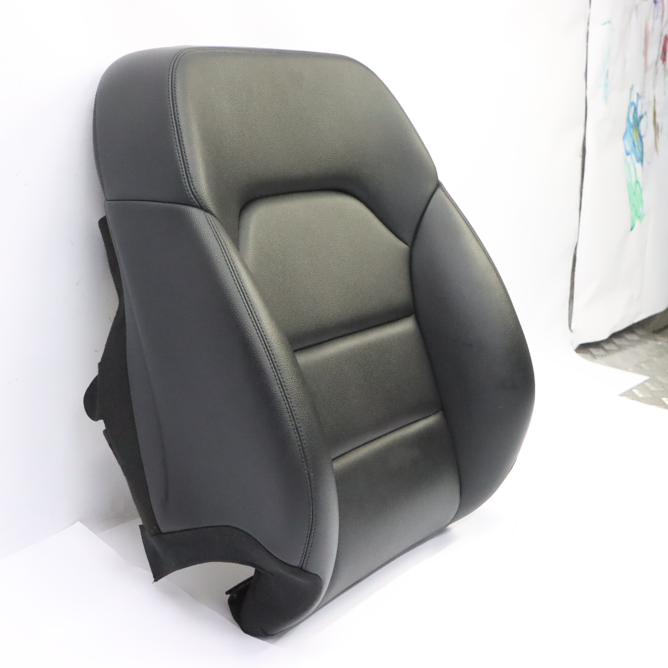 Mercedes W176 Front Seat Left N/S Backrest Cover Imitation Leather Black