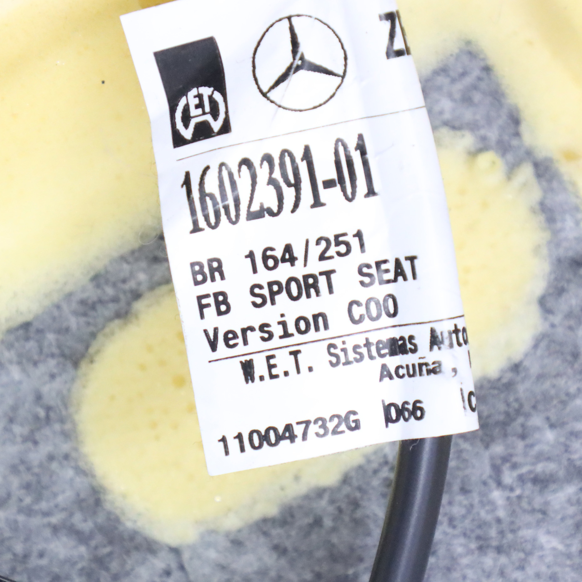 Mercedes W251 Front Seat Backrest Heated Right O/S Cover Alcantara A2519104293