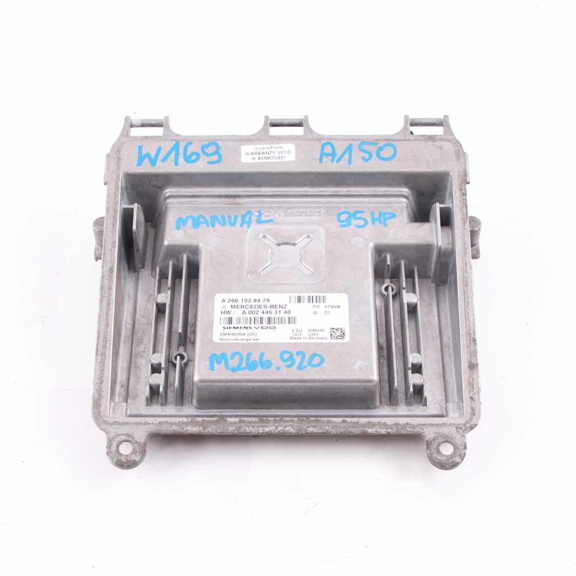 Mercedes W169 A150 Petrol M266 95HP Engine Control Module A2661538479 Manual