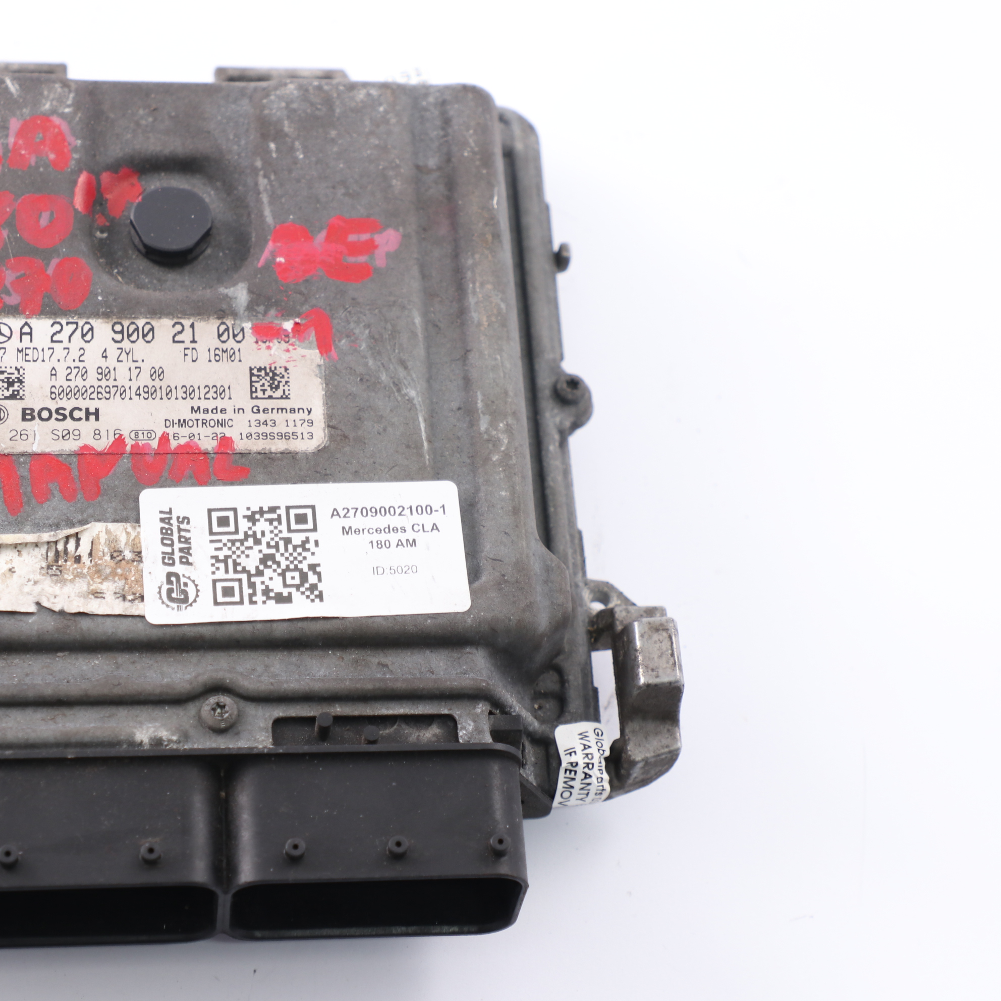 Mercedes W176 W246 A180 B180 BlueEFFICIENCY 270.910 122HP Engine ECU A2709002100