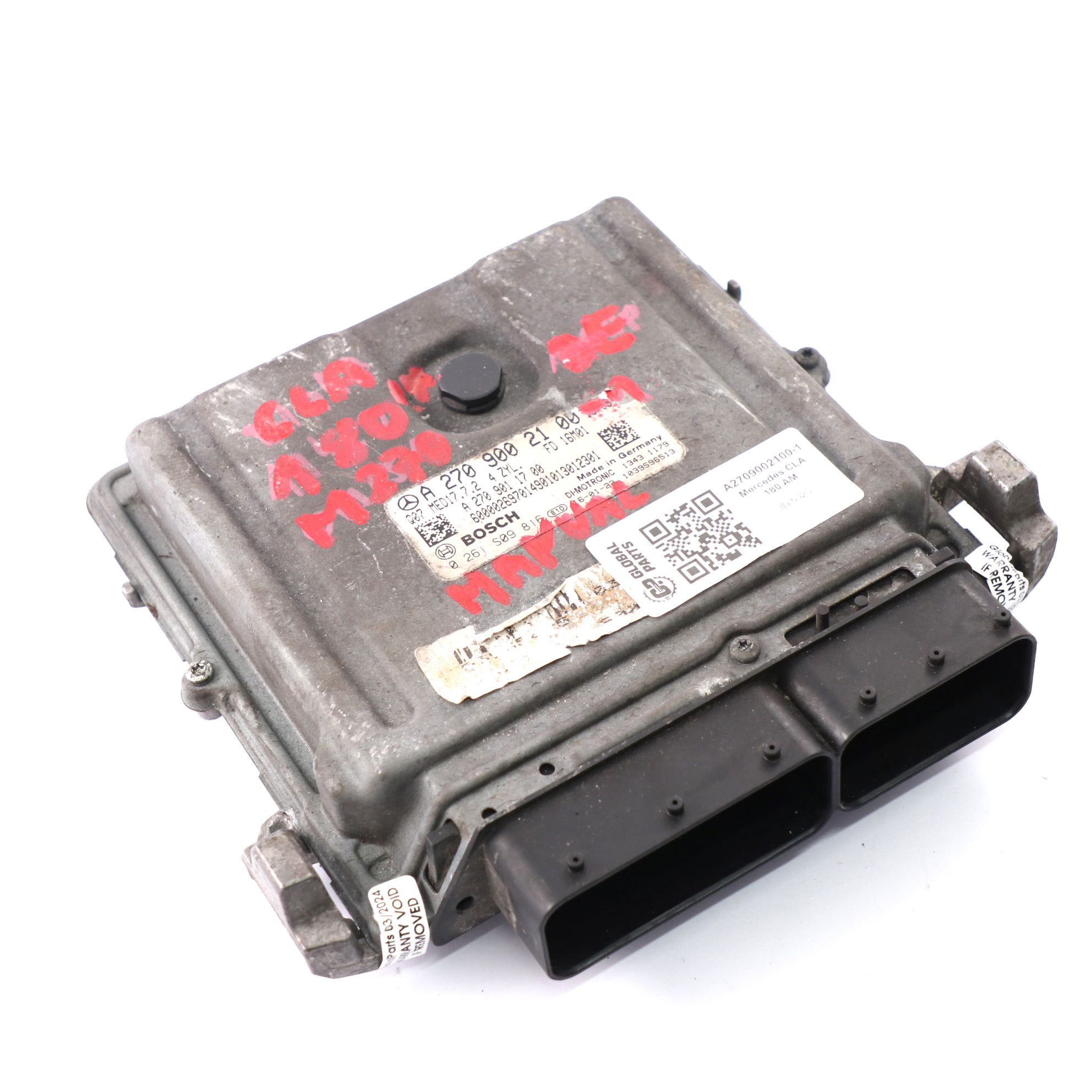 Mercedes W176 W246 A180 B180 BlueEFFICIENCY 270.910 122HP Engine ECU A2709002100