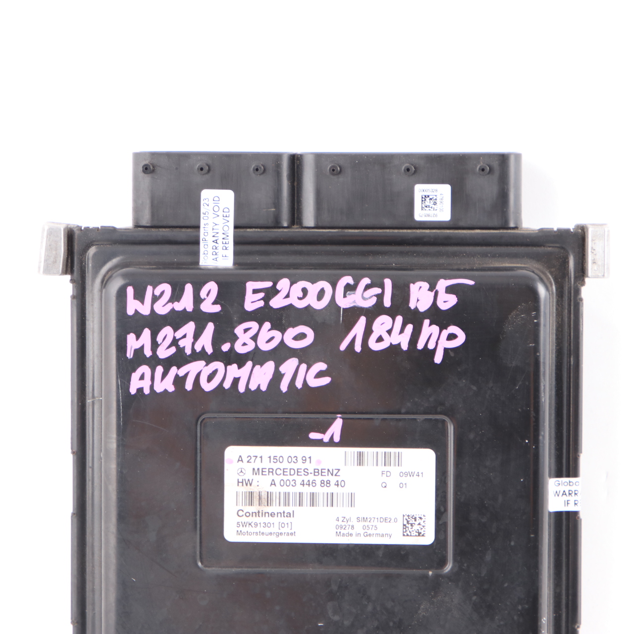 Mercedes W212 E200 BlueEFFICIENCY M271.860 184HP Engine ECU A2711500391