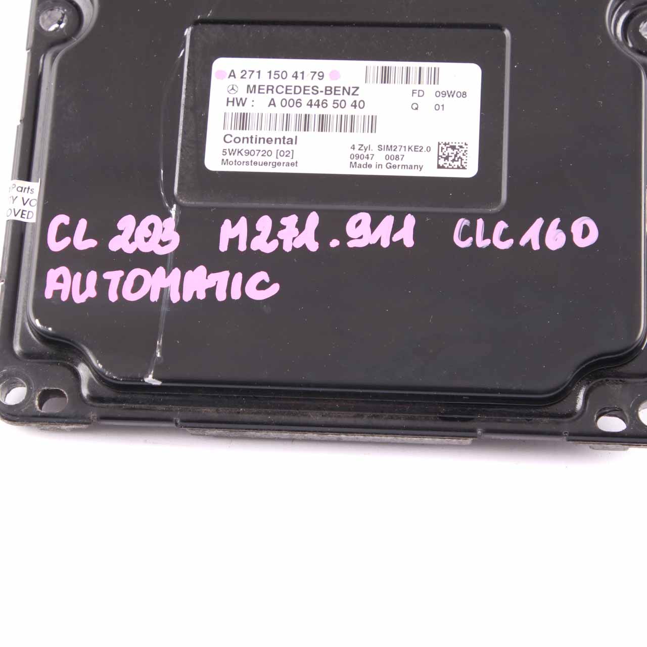 Mercedes CL203 CLC160 Kompressor M271 Engine Control Unit Module ECU A2711504179