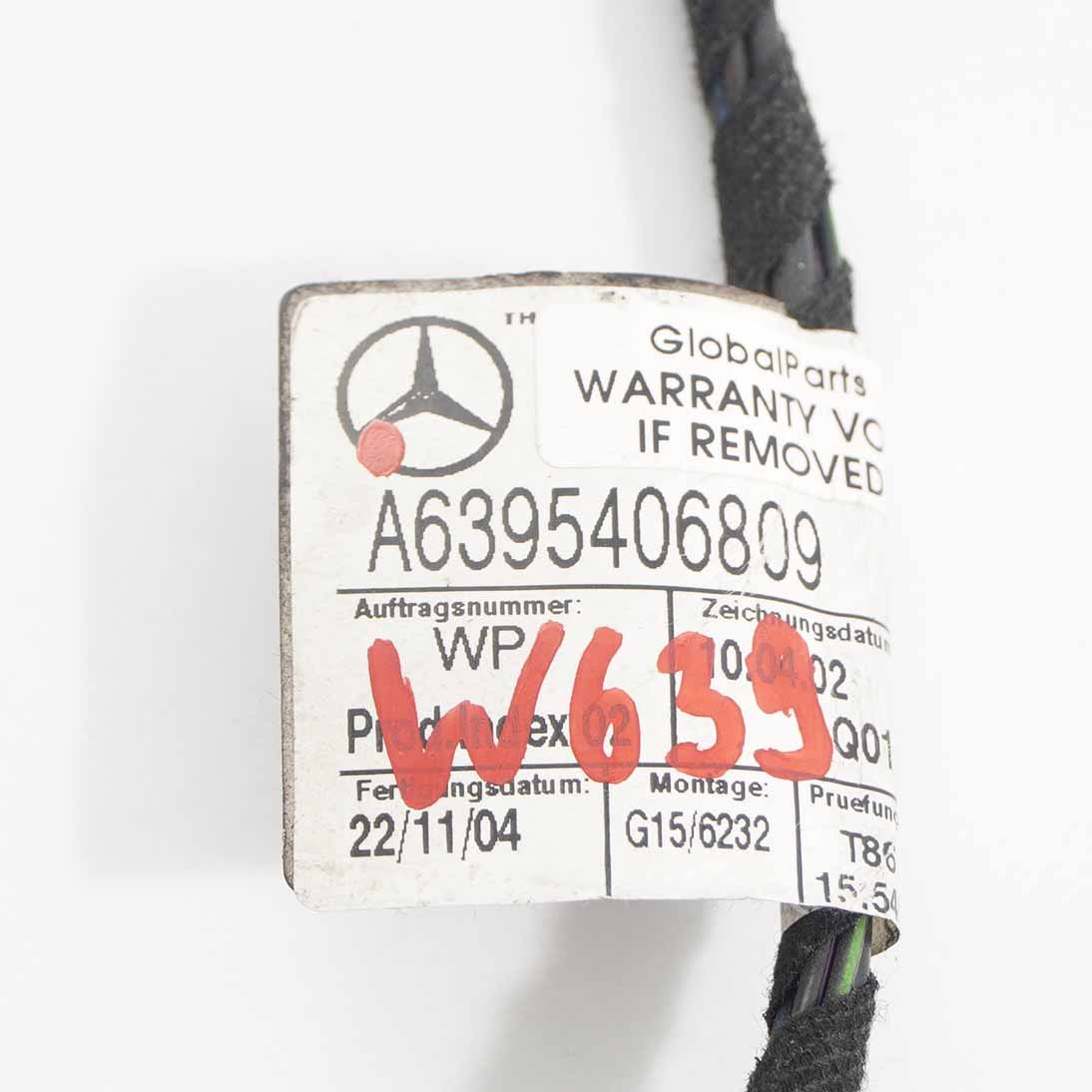 Wiring Loom Mercedes W639 Vito Cable Door Wiring Cable A6395406809