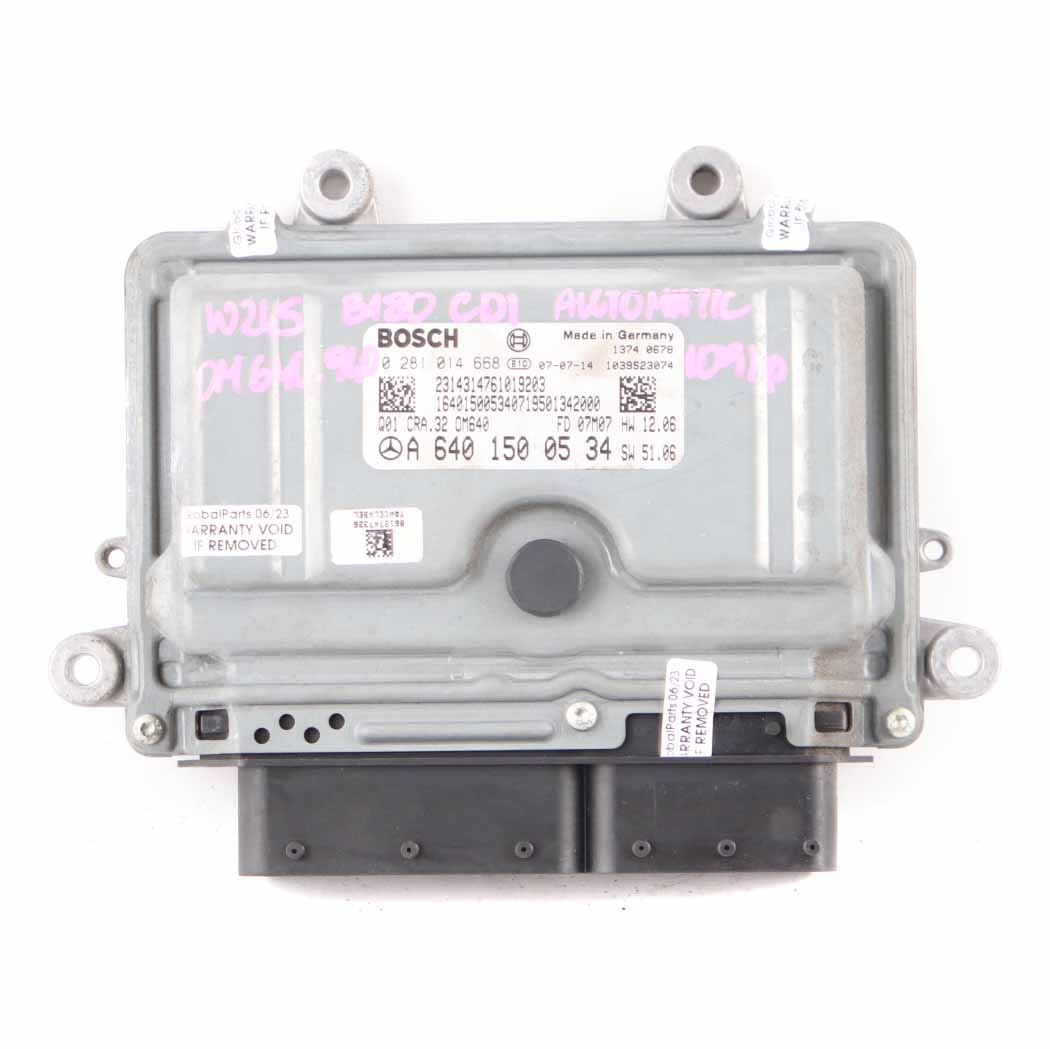 Mercedes W245 B 180 CDI OM640.940 109HP Engine Control Unit ECU A6401500534