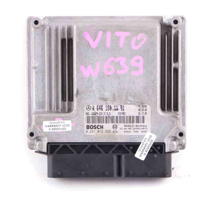 Mercedes W639 Vito OM646 111CDI 116HP Engine Unit Module ECU A6461501191 Manual