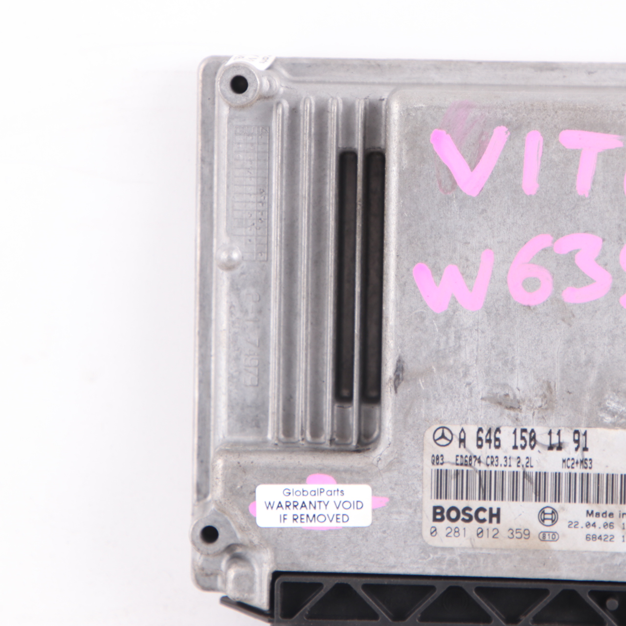 Mercedes W639 Vito OM646 111CDI 116HP Engine Unit Module ECU A6461501191 Manual