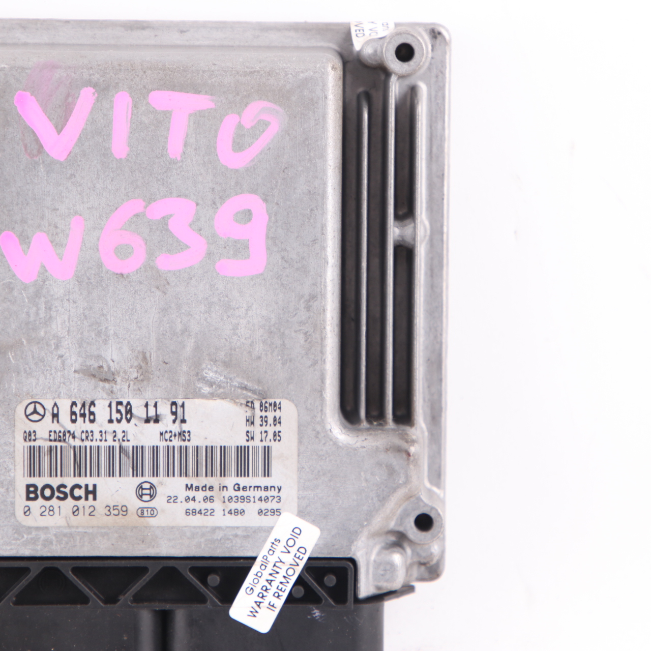 Mercedes W639 Vito OM646 111CDI 116HP Engine Unit Module ECU A6461501191 Manual