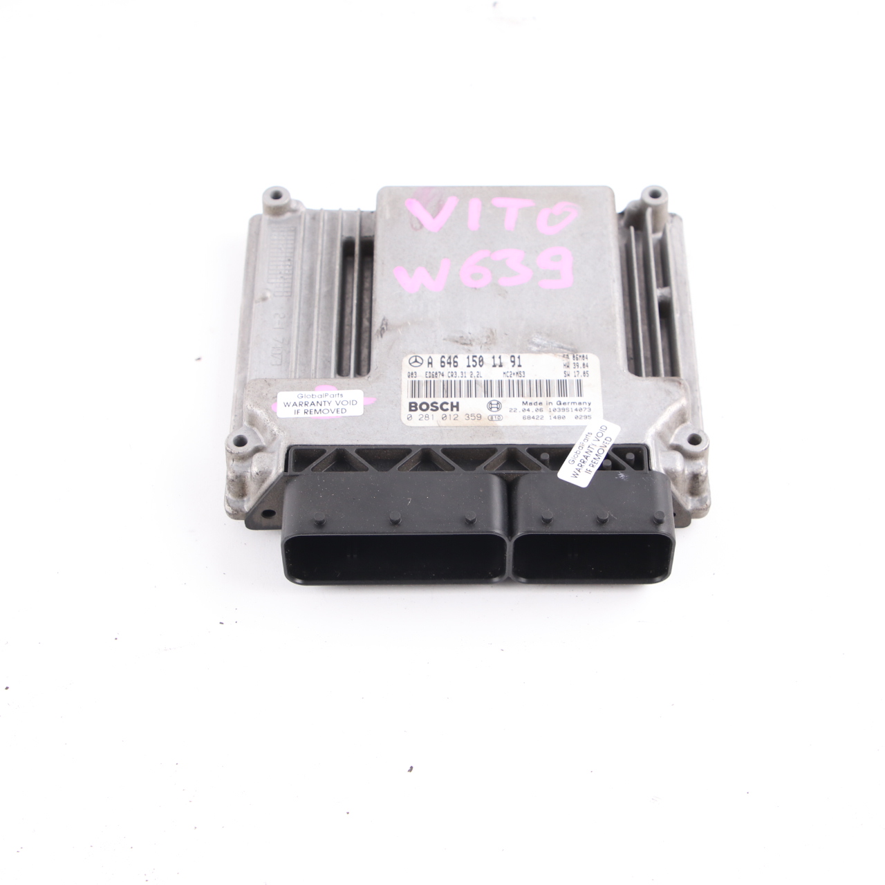 Mercedes W639 Vito OM646 111CDI 116HP Engine Unit Module ECU A6461501191 Manual