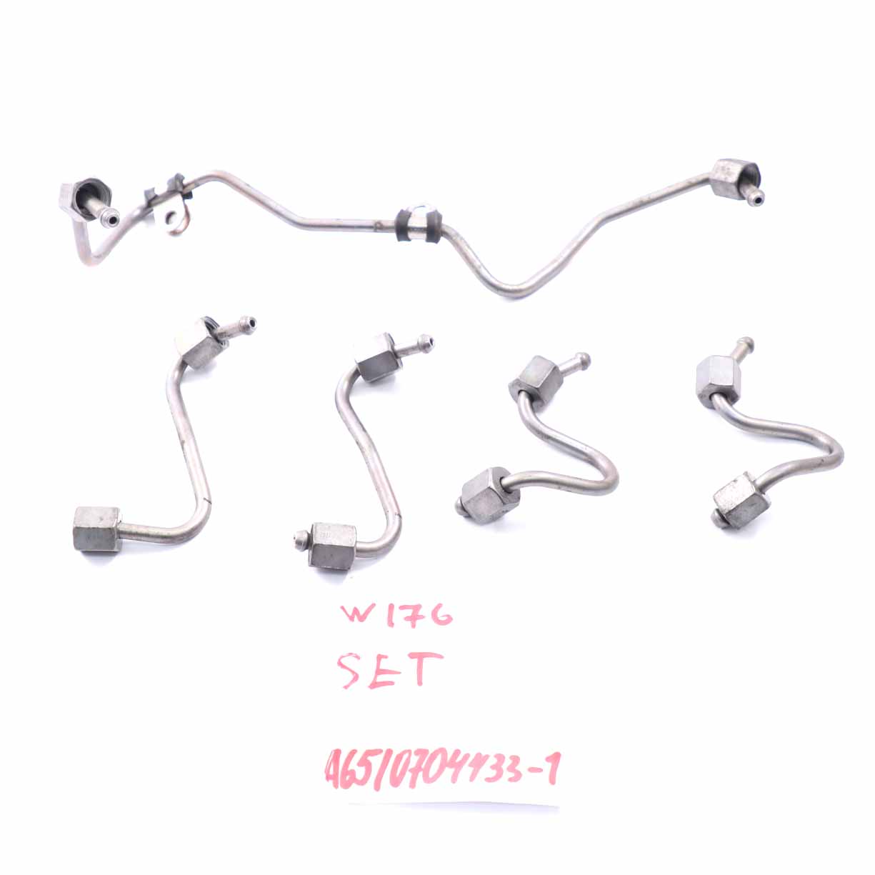 Mercedes W176 OM651 Fuel Injection Pressure Pipe Fuel Line Rail Set A6510704433