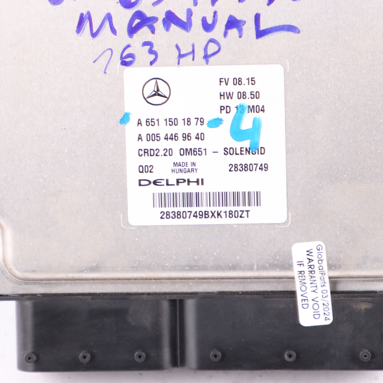 Mercedes Vito W639 651.940 116 CDI 163HP Engine Module ECU A6511501879 Manual