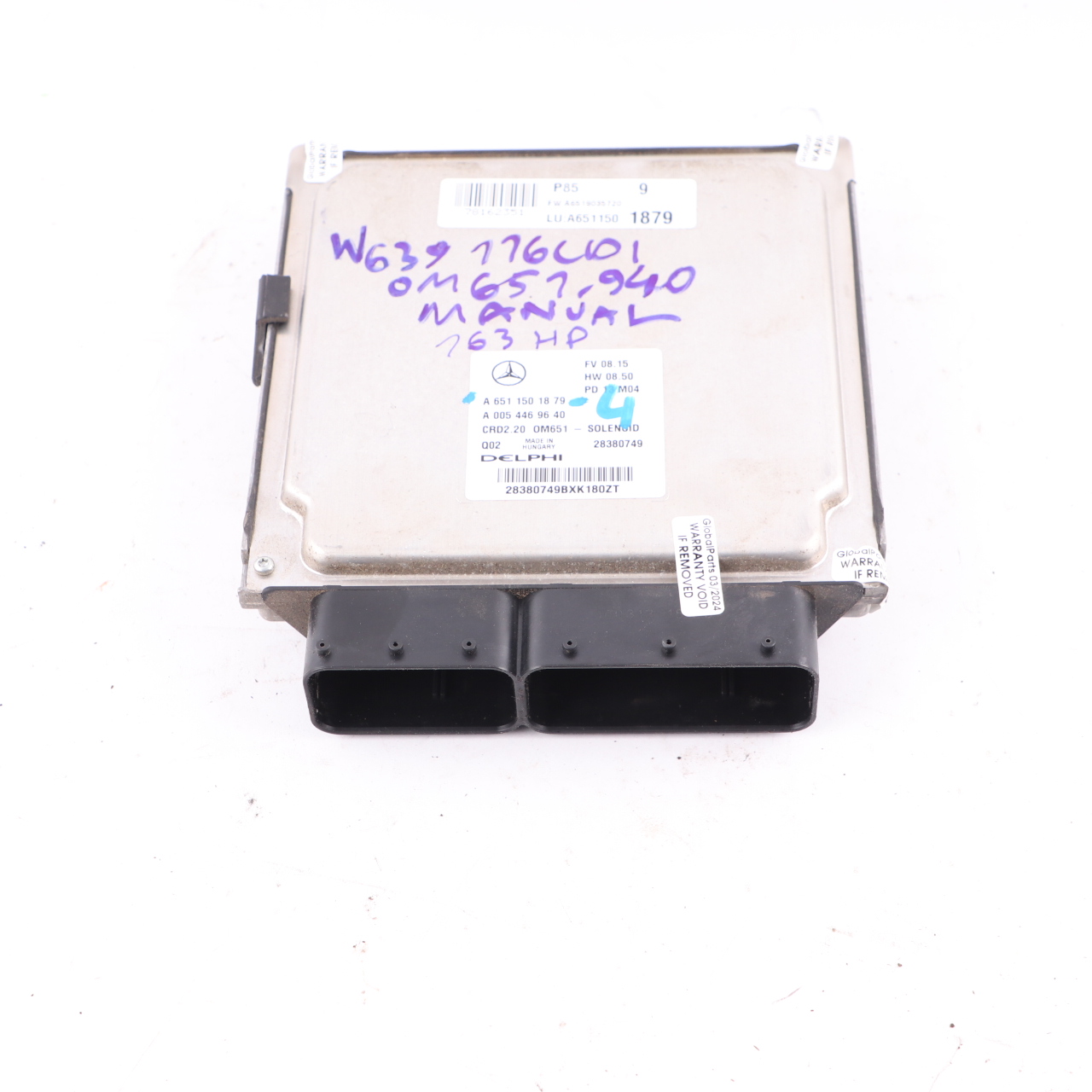 Mercedes Vito W639 651.940 116 CDI 163HP Engine Module ECU A6511501879 Manual