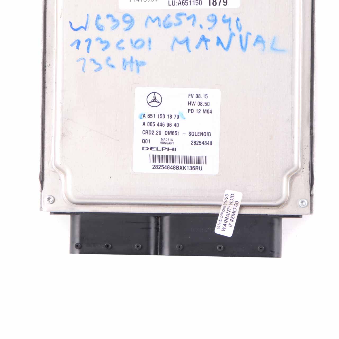 Mercedes W639 OM651.940 113 CDI 136HP Engine Unit Module ECU A6511501879 Manual