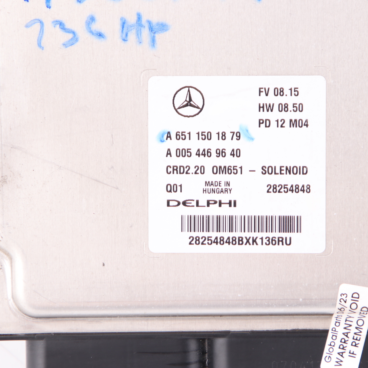 Mercedes W639 OM651.940 113 CDI 136HP Engine Unit Module ECU A6511501879 Manual