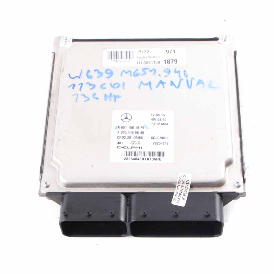 Mercedes W639 OM651.940 113 CDI 136HP Engine Unit Module ECU A6511501879 Manual