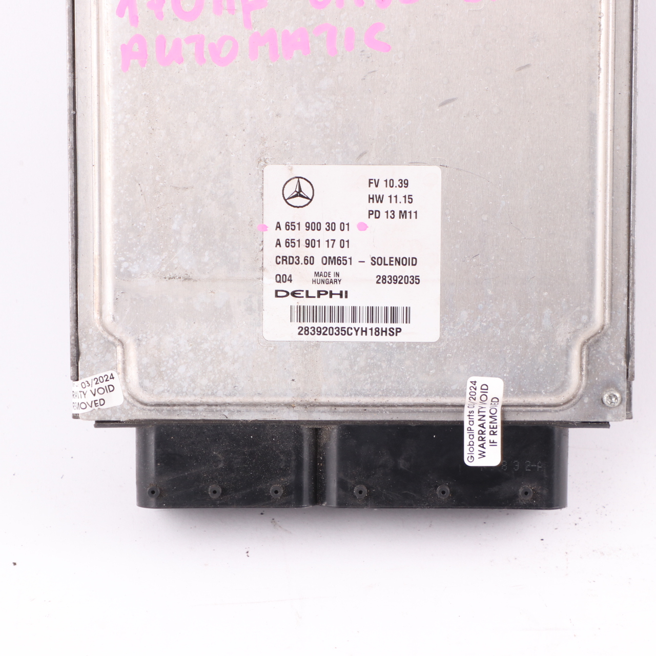 Mercedes W176 A220 CDI BlueEFFICIENCY 651.930 170HP Engine Unit ECU A6519003001