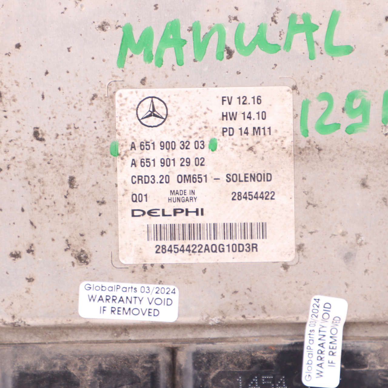 Mercedes W906 313 CDI OM651.955 129HP Diesel Engine ECU A6519003203 Manual