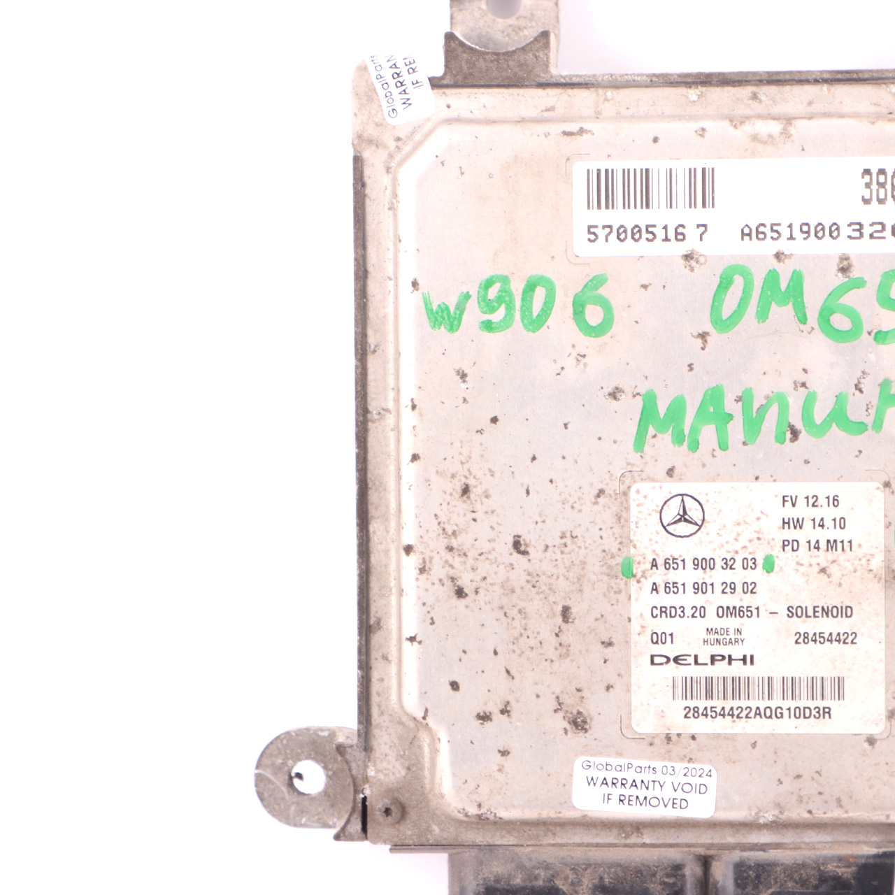 Mercedes W906 313 CDI OM651.955 129HP Diesel Engine ECU A6519003203 Manual