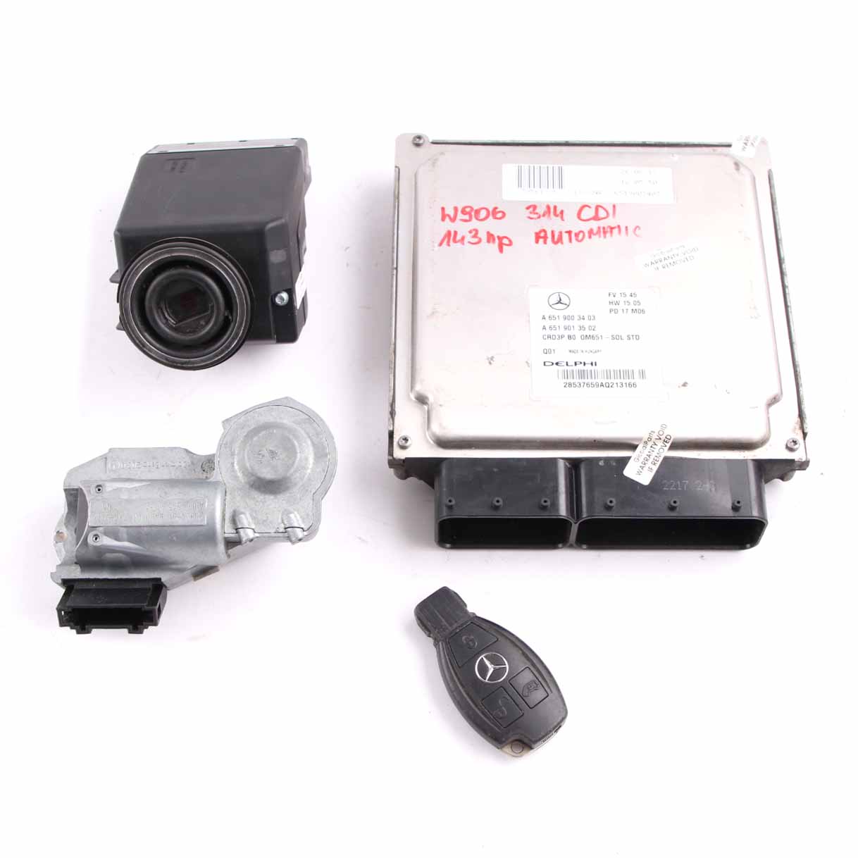 Mercedes W906 314 CDI OM651 Engine Unit Module ECU Kit Key Lock A6519003403