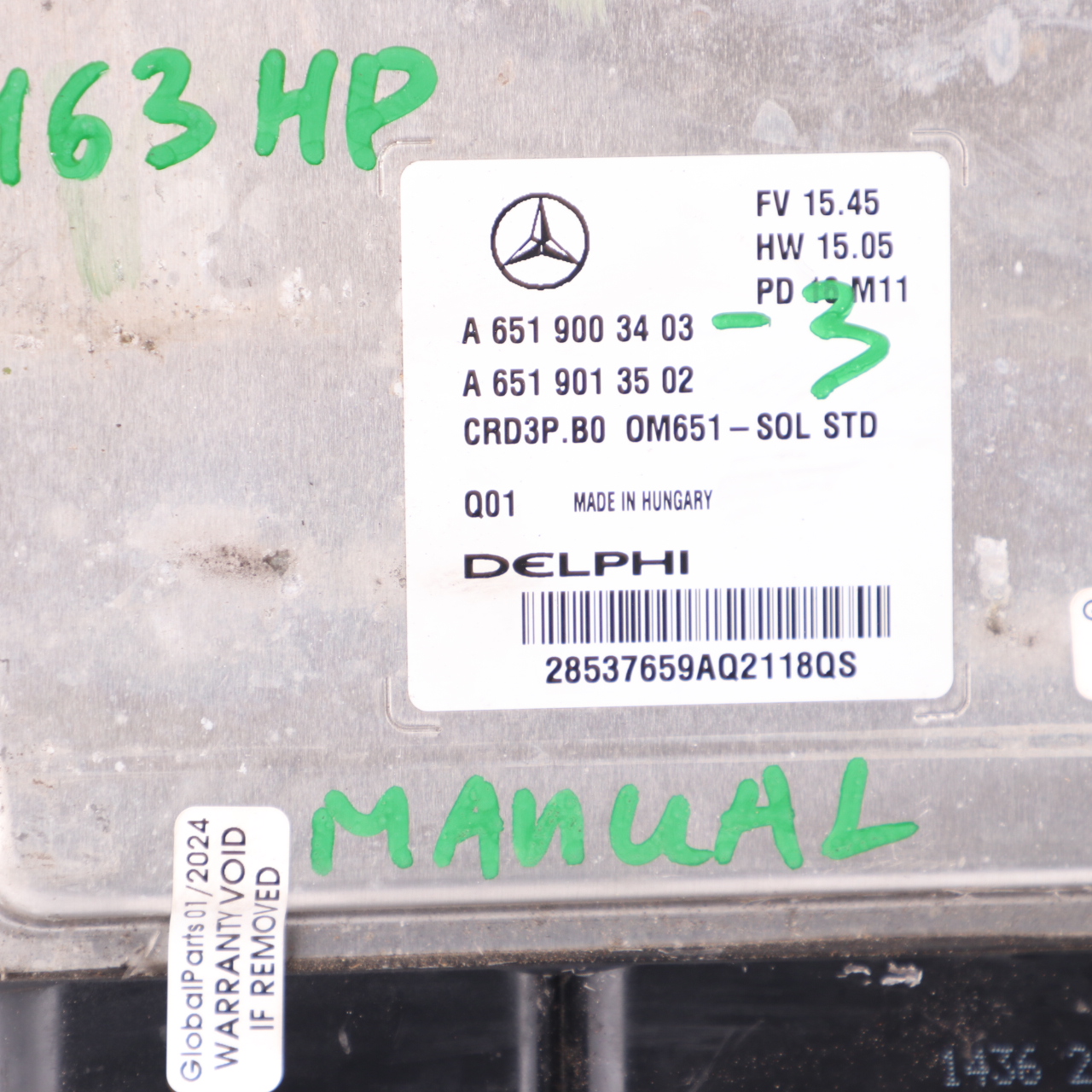 Mercedes Sprinter W906 OM651.955 163HP Engine Unit Module ECU A6519003403 Manual