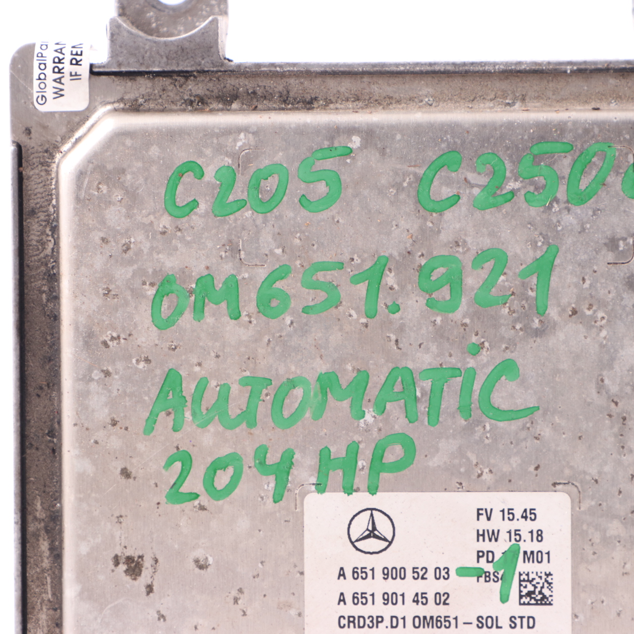 ECU Mercedes C205 C250d Diesel OM651.921 204HP Engine Control Unit Automatic