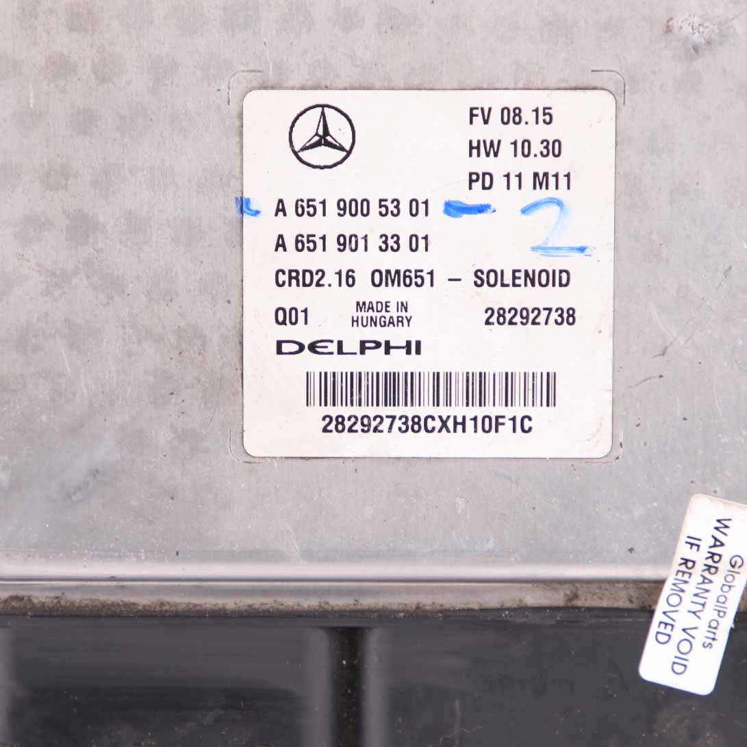 Mercedes W212 E220CDI OM651 Engine Unit Module ECU Kit Key Lock A6519005301