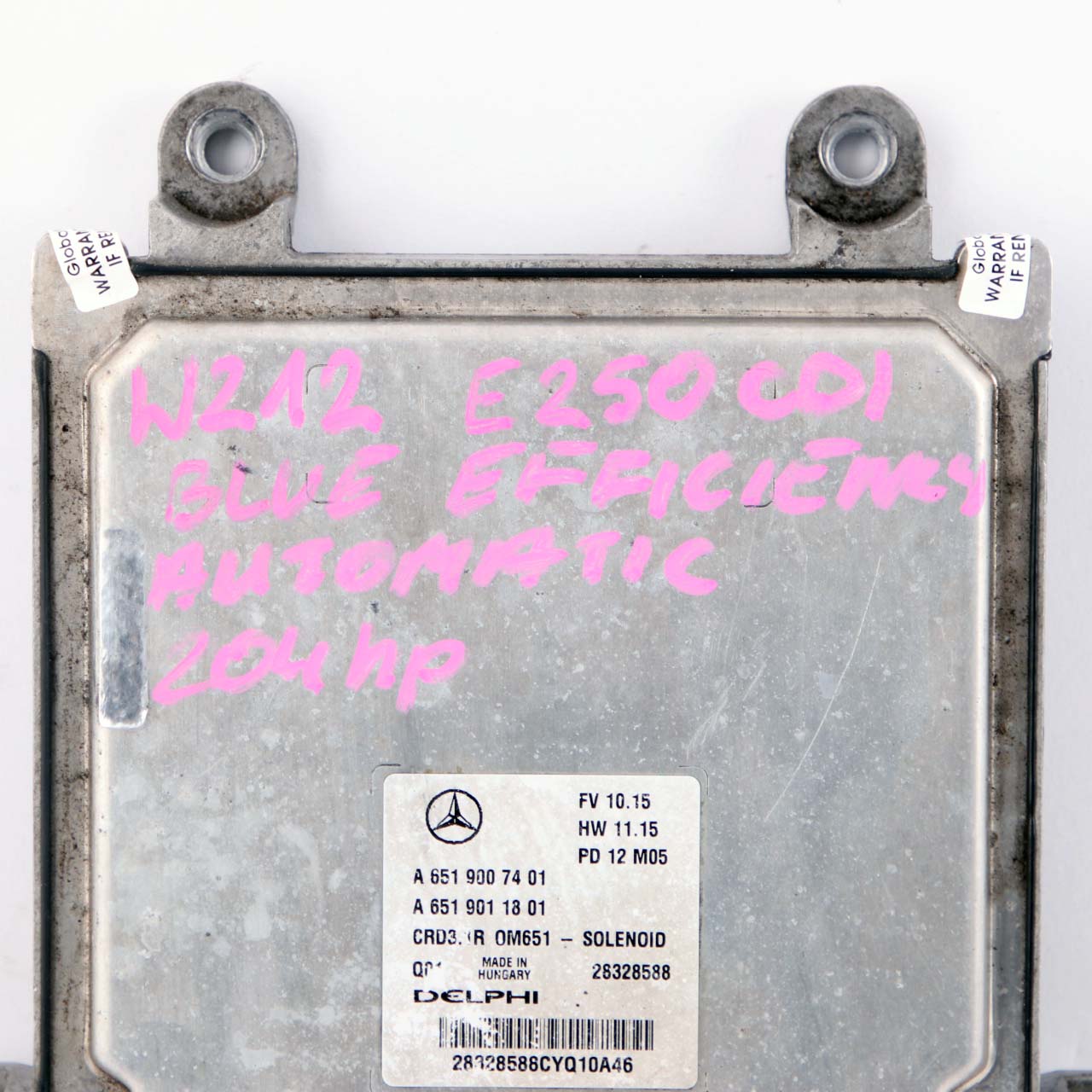 Mercedes W212 E250CDI Blue Efficiency OM651 204HP Engine Module ECU A6519007401