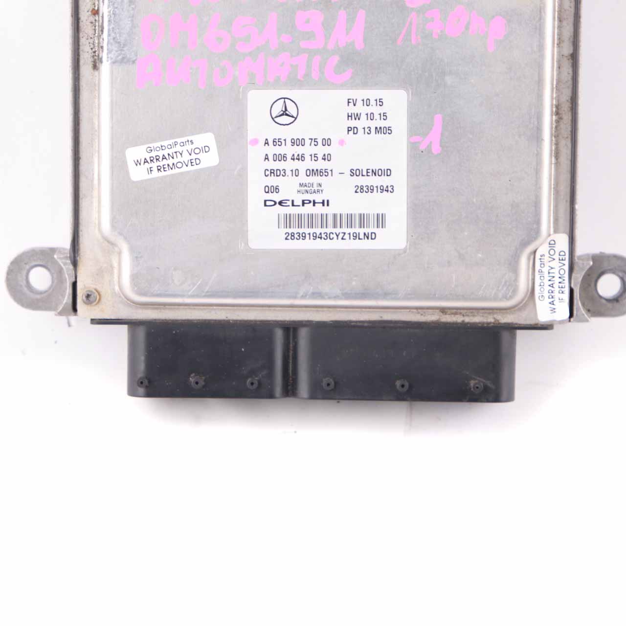 Mercedes W204 C220CDI BlueEFFICIENCY OM651.911 Engine ECU A6519007500 Automatic