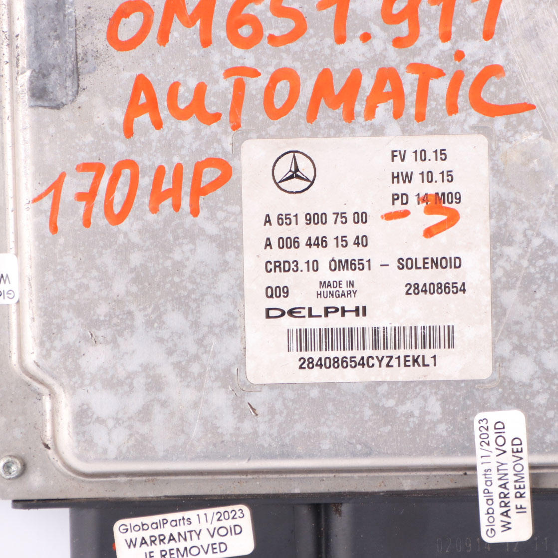 Mercedes W204 C220CDI BlueEFFICIENCY OM651.911 Engine ECU Kit A6519007500 Key