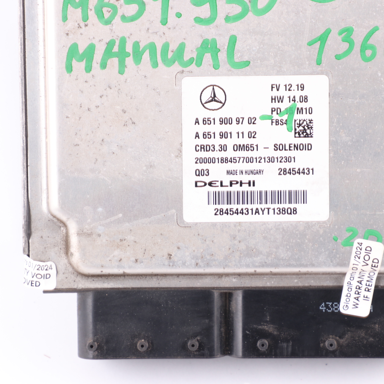 Mercedes W176 A200 CDI OM651.930 136HP Engine ECU Kit A6519009702 2 Keys Lock