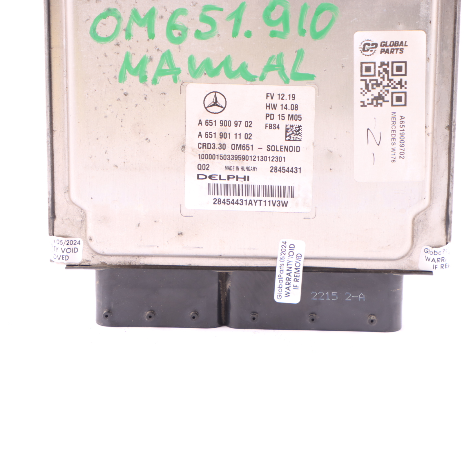 Mercedes W176 W246 200 CDI 651.930 136HP Engine Unit ECU A6519009702 Manual