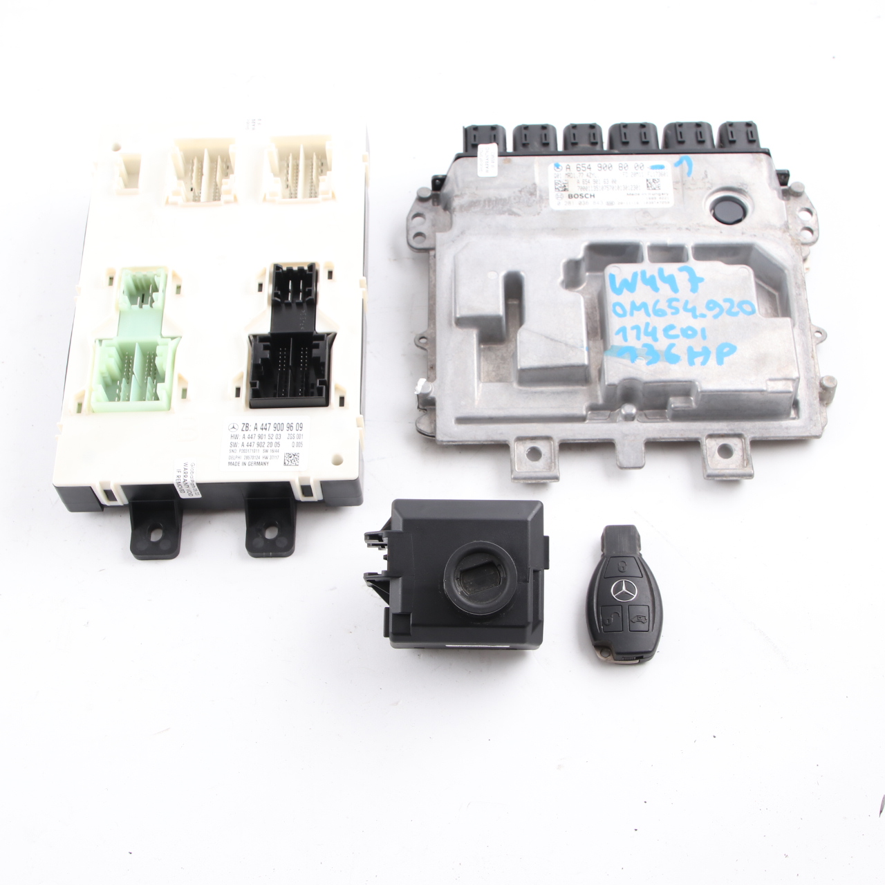 Mercedes Vito W447 OM654.920 114 CDI 136HP Engine ECU Kit A6549008000 Key Lock