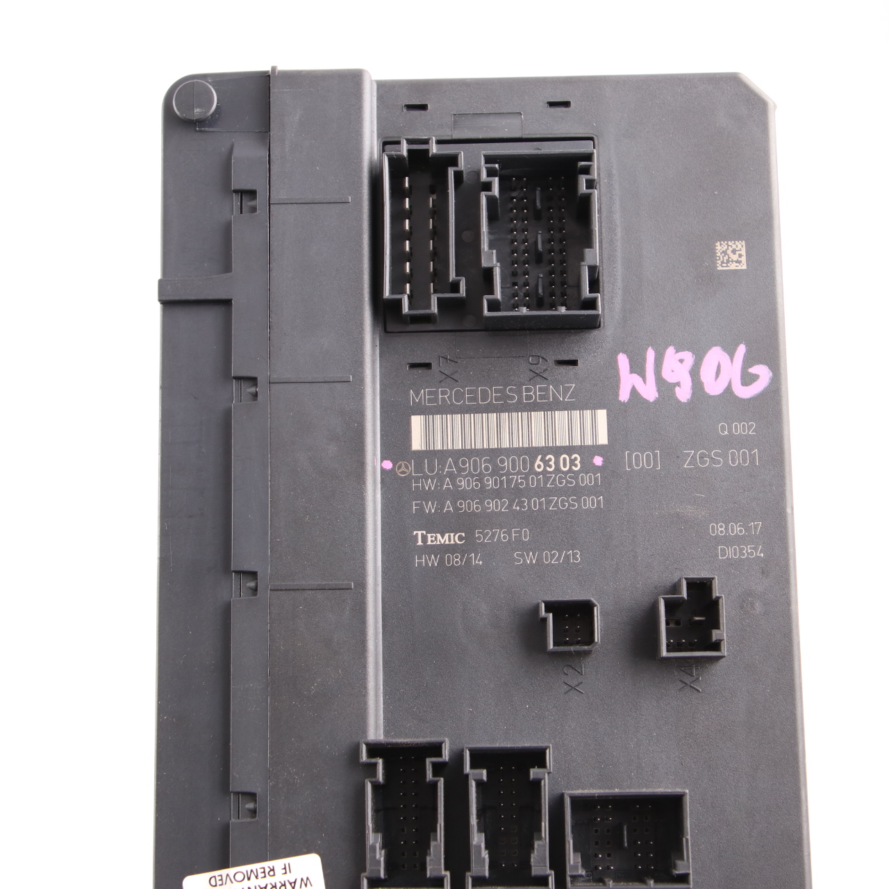 Mercedes W906 Fuse Box Control Unit Module ZGS Temic A9069006303