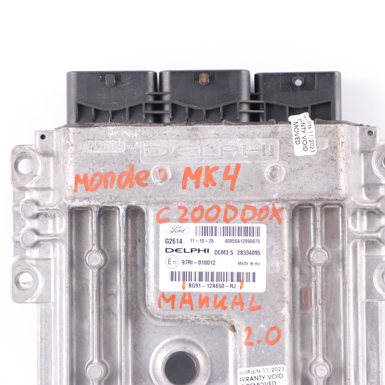 Ford Mondeo MK4 2.0 TDCi DW10C Engine Unit Module ECU BG91-12A650-RJ Manual