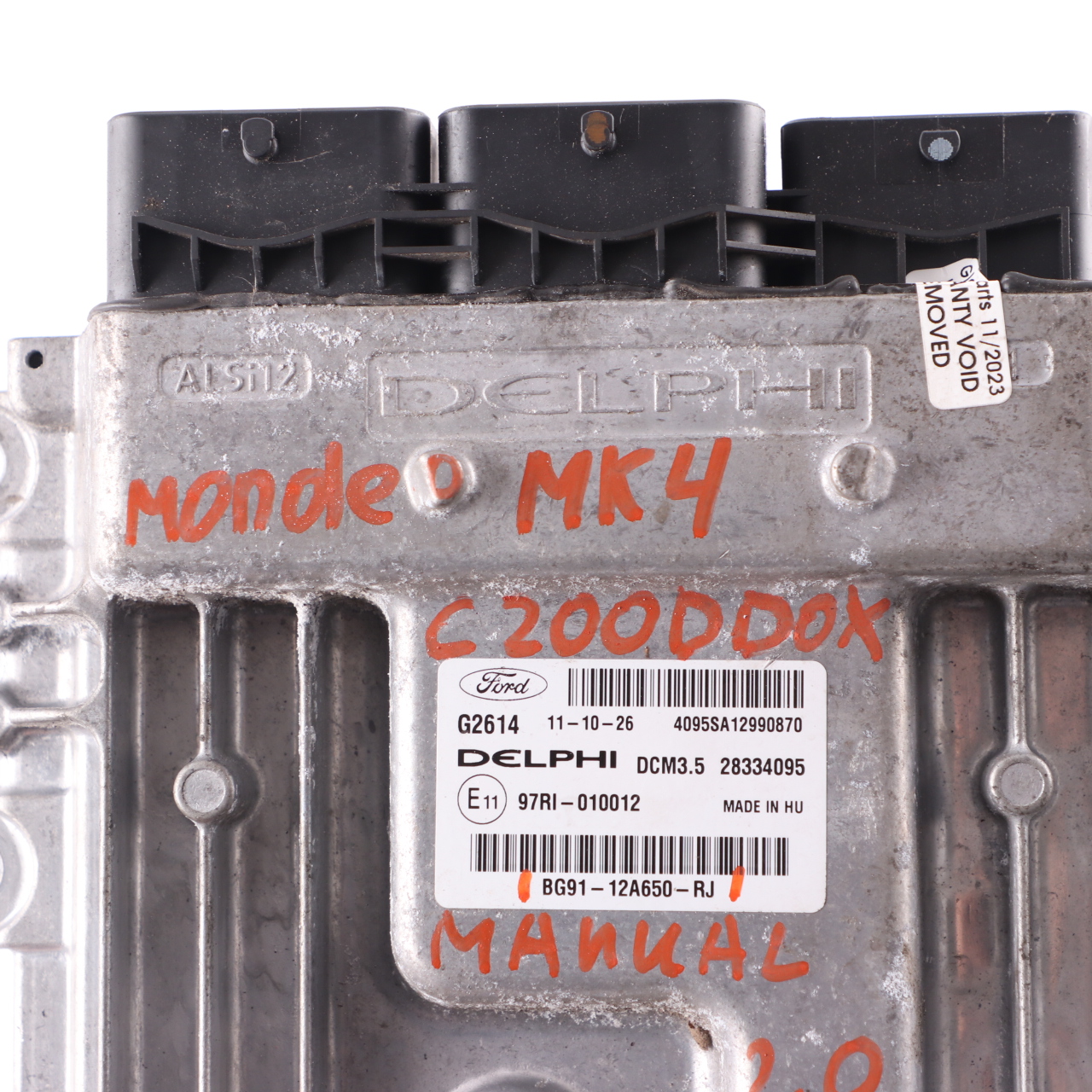 Ford Mondeo MK4 2.0 TDCi DW10C Engine Unit Module ECU BG91-12A650-RJ Manual