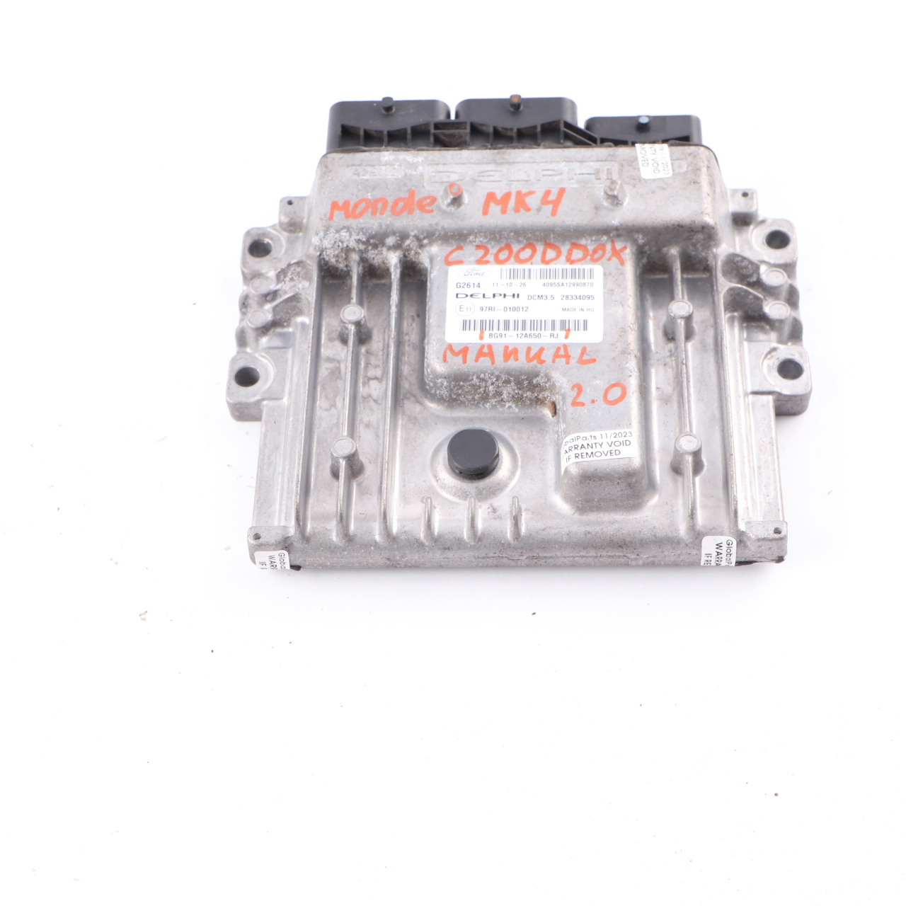 Ford Mondeo MK4 2.0 TDCi DW10C Engine Unit Module ECU BG91-12A650-RJ Manual