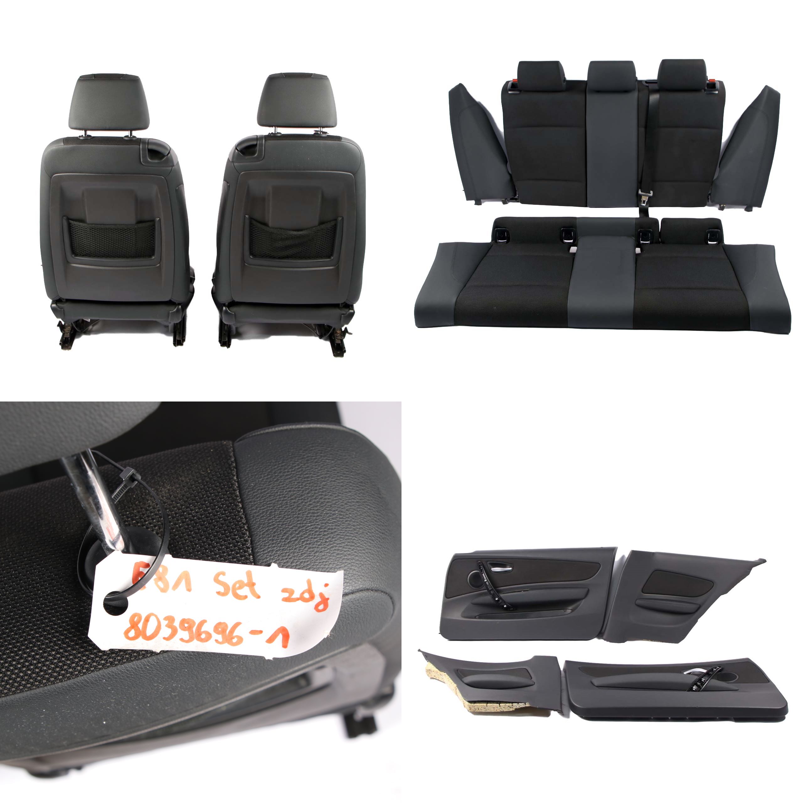 Seats BMW E81 M Sport Black Cloth / Imitation Leather Seat Front Rear Door Cards