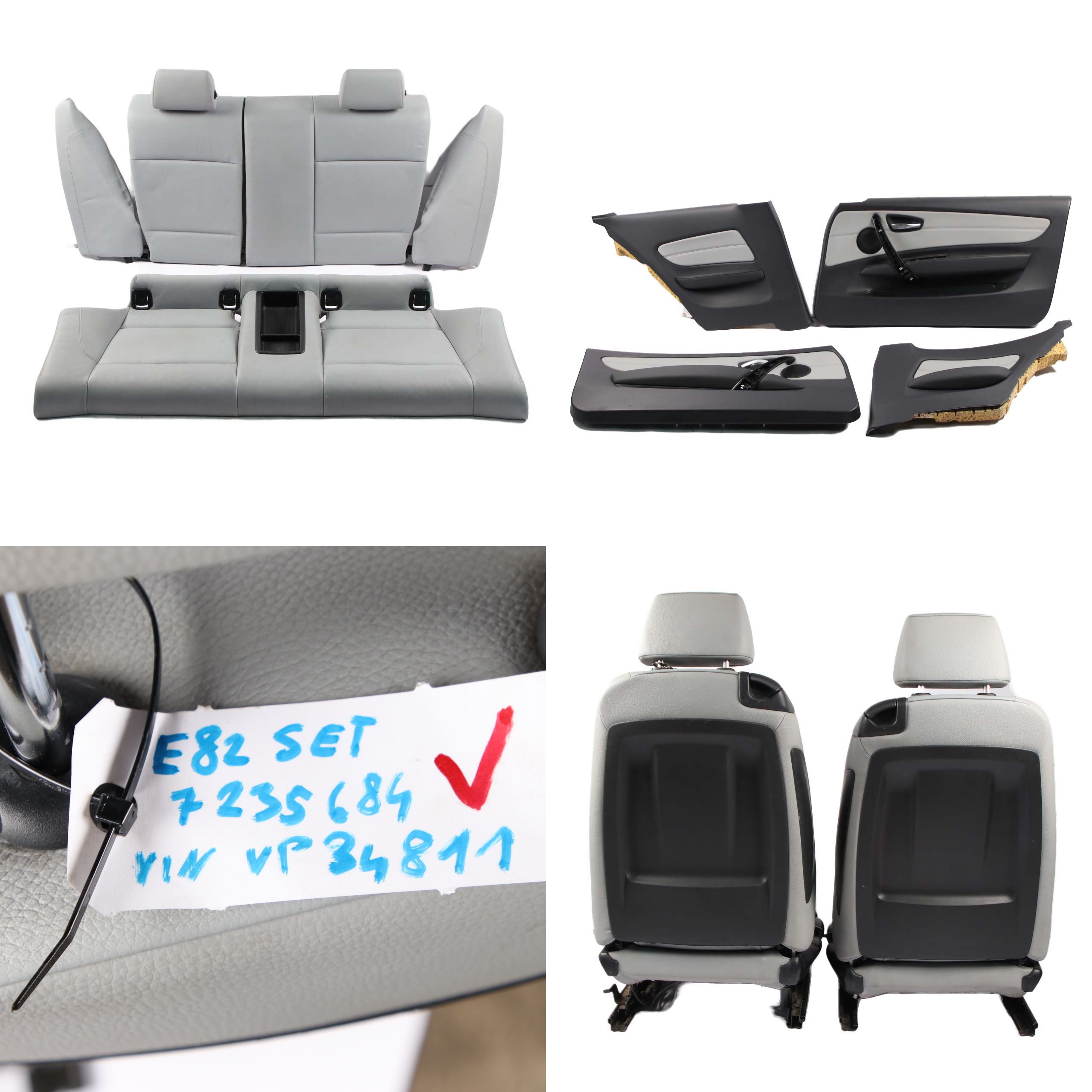 Sport Seats BMW E82 Coupe Grey Leather Seat Front Rear Seat Seat with Door Cards