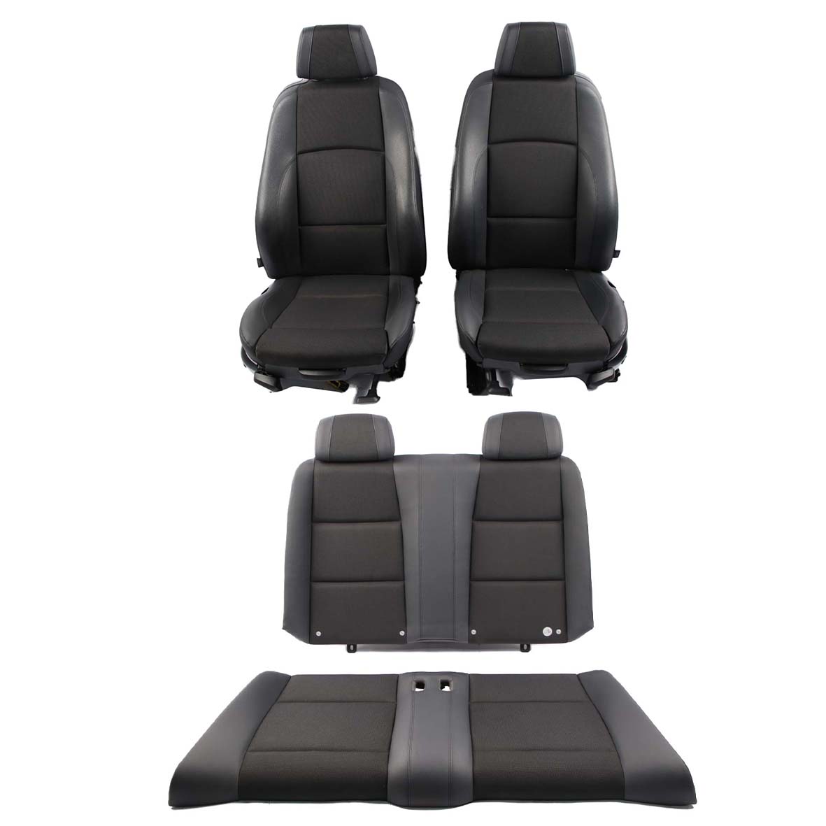 BMW E88 Seats M Sport Cloth Fabric / Imitation Leather Black Front Rear Seat 