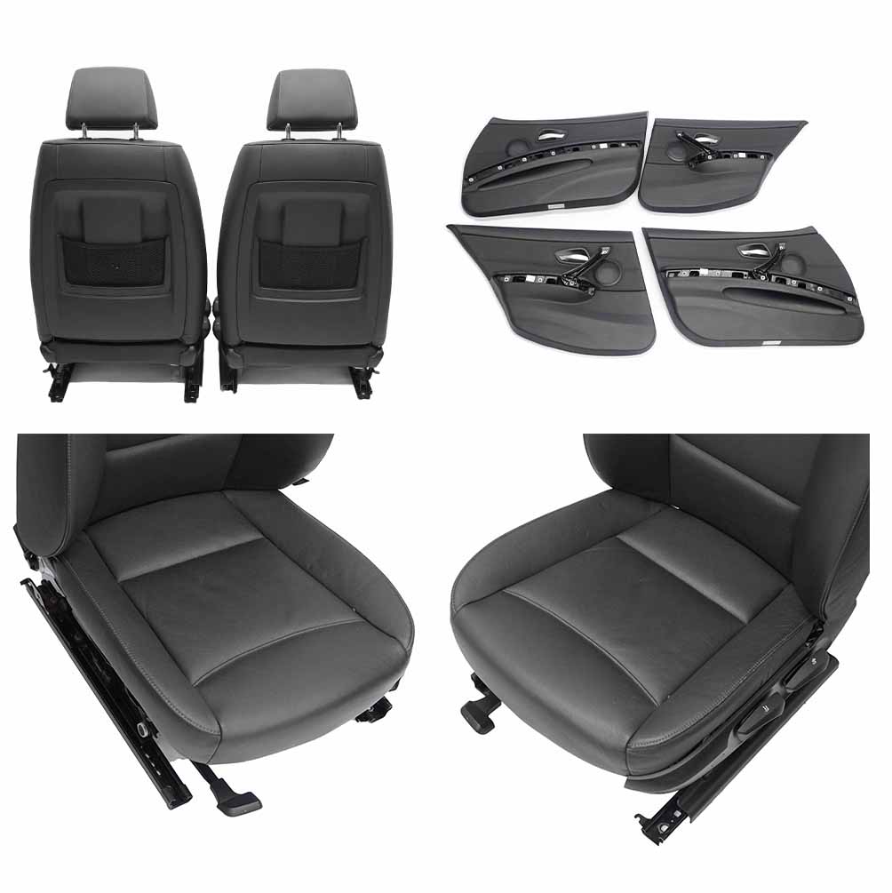 Leather Seats BMW E91 LCI Touring Black Interior Front Rear Seat with Door Cards